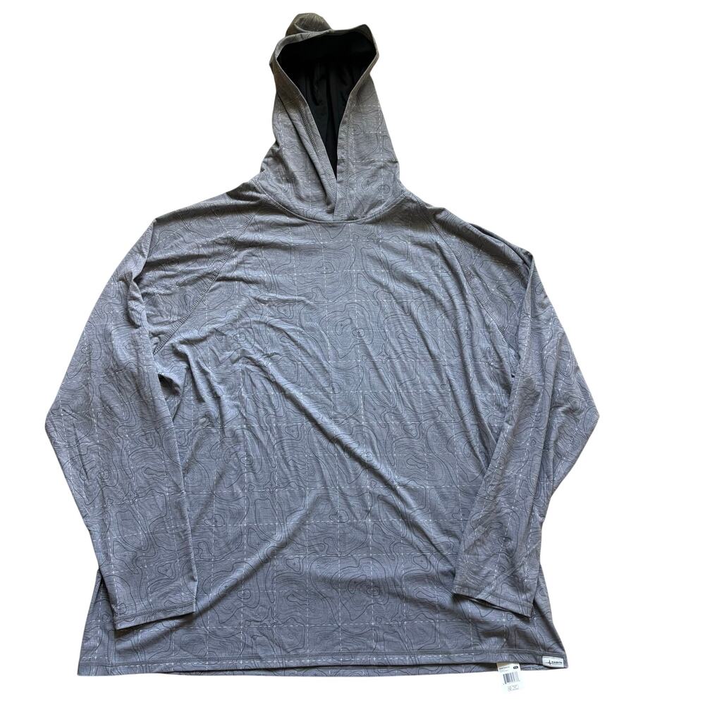 NWT‎ Habit Black Elevation Gray Performance Long Sleeve Hoodie Hooded Shirt 2XL